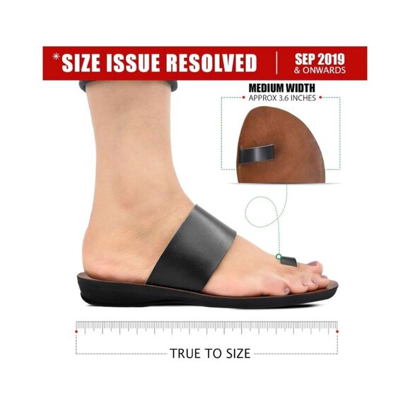 EUC Aerosoles Split Toe Vegan Black Leather Sandals EU 39 US 8 - Picture 4 of 14